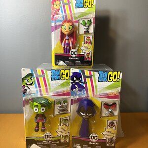 Teen Titans Go! Face-Swappers Starfire, Beast Boy & Raven (Set of 3) Figures